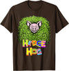 Wild Critter Lover Fun Farmer Combination Tees Hedge Hog Funny Hedgehog Pun Cute Animal How I Roll Pig Farm T-Shirt - Brown