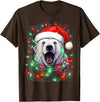 Polar Bear Christmas Costumes Xmas Polar Bear Tangled Christmas Lights T-Shirt - Brown