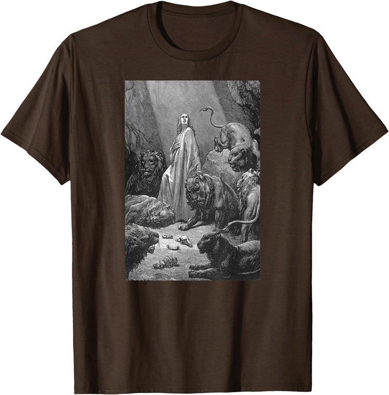 Urban Empyre Gustave Dore Daniel in the Lions Den T-Shirt - Brown