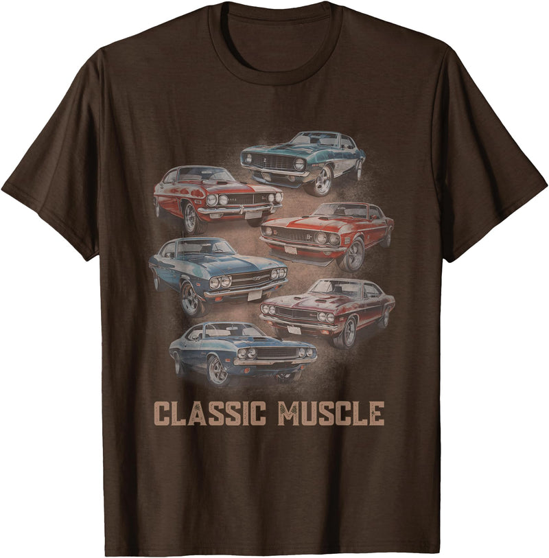 Retro American Vintage Classic Muscle Car Costume American Car Classic Muscle Car Vintage Novelty Retro Design T-Shirt -