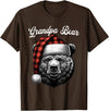 Family Matching Christmas Bear Outfits for Family Grandpa Bear Christmas Red Buffalo Family Matching Christmas T-Shirt - Brown