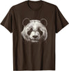 Panda Lover Theme Designs Panda Bear Face Graphic Art Design T-Shirt - Brown