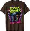 Summerween Slasher Summer Halloween Spooky Tee Vintage Summerween Funny Slasher Summer Halloween 80s Style T-Shirt - Brown