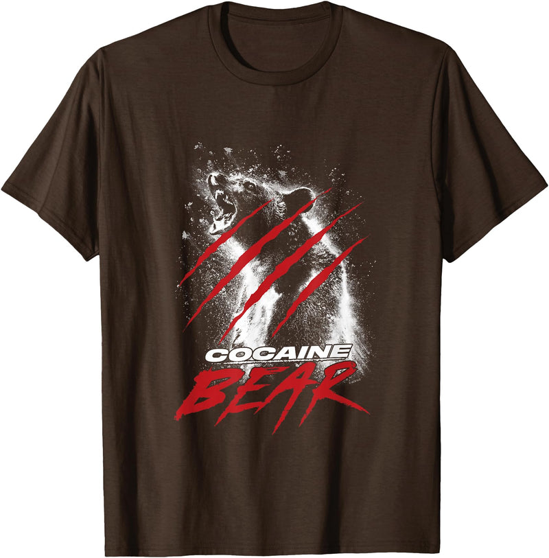 Cocaine Bear Bear Claw Poster T-Shirt - Brown