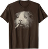 Pet Vintage Sarcastic Animal Dark Humor Meme Funny Guinea Pig Smoking Cigarette No Patience Attitude T-Shirt - Brown