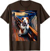 Artsy Guinea Pig Art Funny Animal Painting Humor Expressionist Scream Parody Funny Painting Art Guinea Pig T-Shirt - Brown