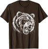 Angry Grizzly Bear T-Shirt - Brown