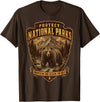 National Parks Conservation Co Protect National Parks Bear Vintage Arrowhead Badge Apparel T-Shirt - Brown