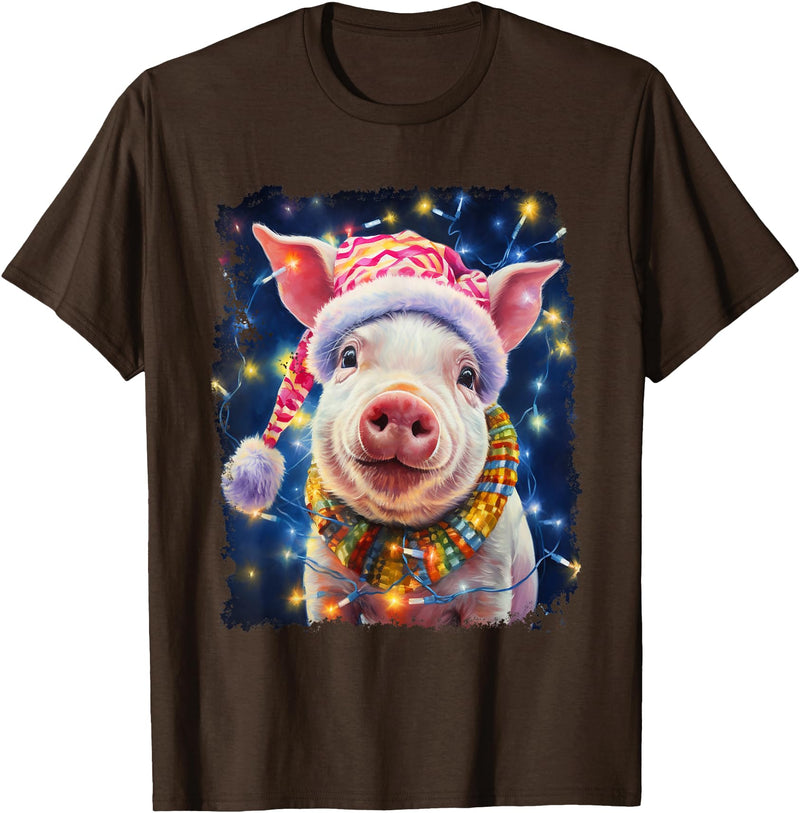 Noah&Friends Christmas Pig T-Shirt - Brown