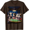 Noah&Friends Playing Card Pop Art Gambling Cows Playing Poker Cards T-Shirt - Brown