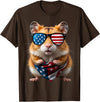 Hamster 4th Of July American Independence Day USA Patriotic T-Shirt - Brown