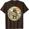 Retro Coastal Surf Bear Vintage Beach Apparel Vintage California Surf Bear Beach Retro Coastal Summer T-Shirt - Brown