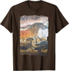 Cave Painting Prehistoric Art Horses Cave Painting Shirt Prehistoric Art Horses in Lascaux Cave T-Shirt - Brown