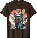 NINJA KITTEN WARRIORS Japanese Samurai Cat Tattoo, Kawaii Ninja Cat Women, Girls T-Shirt