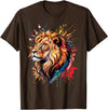 Lion Animal Lover Gift Co. Lion Animal King Nature Graphic Tees Women Men Kids Trendy T-Shirt - Brown