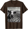 Wildfie – Selfies from Around the World Cow Pizza Selfie Funny Italy Meme Design T-Shirt - Brown