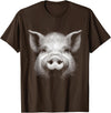 Animal Lovers Funny Quotes And Designs Pig Face Lover Art Design For Men And Women T-Shirt - Brown