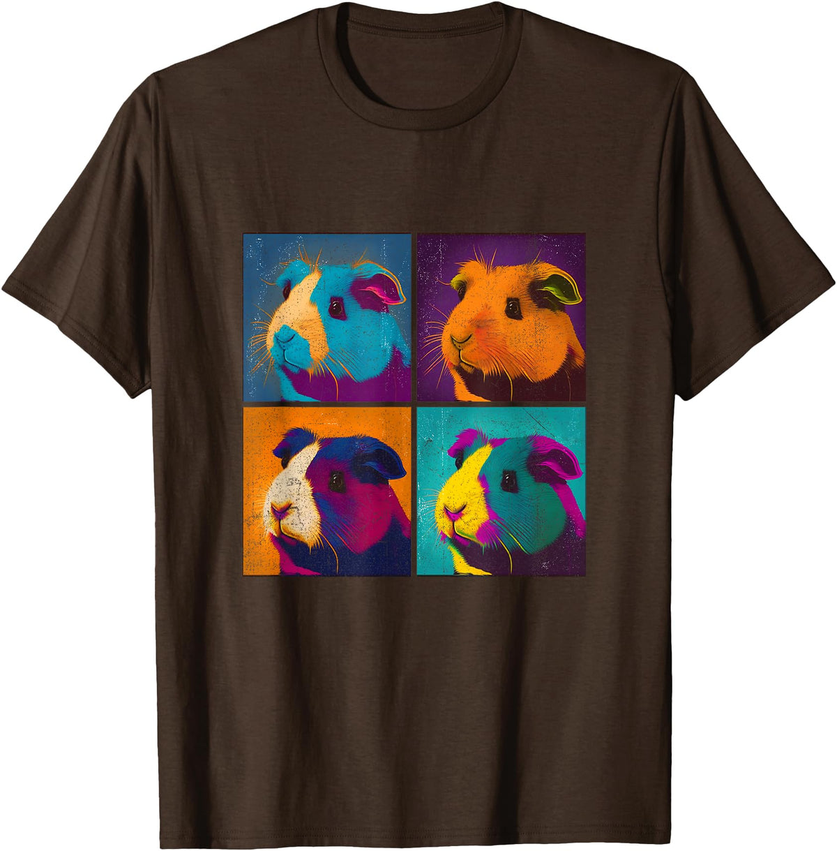 In Fi Guinea Pig Guinea Pig Pop Art Design Illustration Colorful Animal Women T-Shirt - Brown