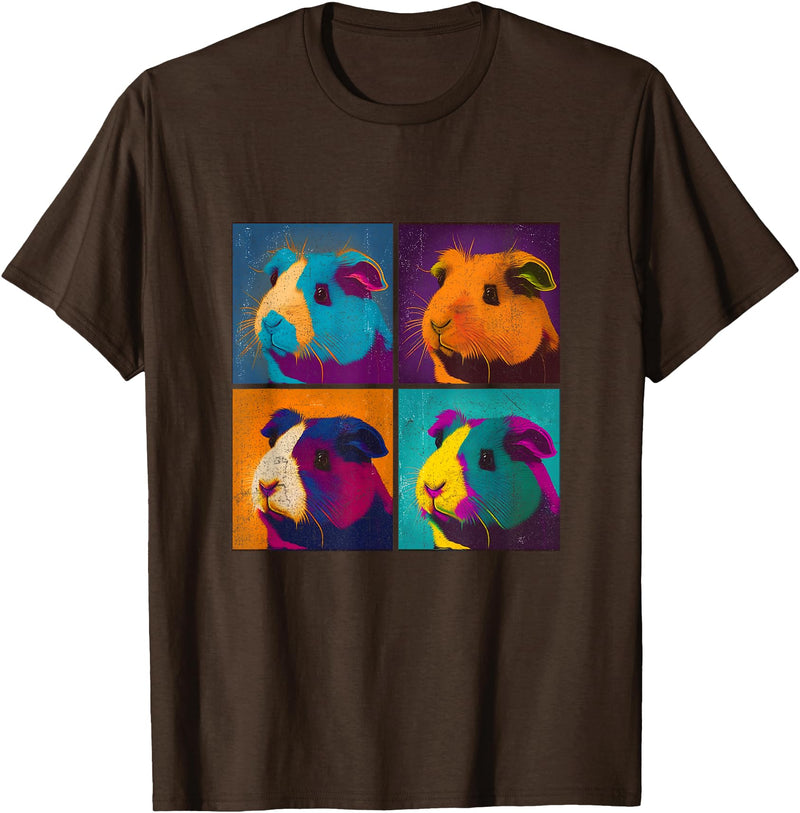 In Fi Guinea Pig Guinea Pig Pop Art Design Illustration Colorful Animal Women T-Shirt - Brown