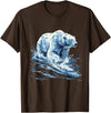 Sea Ocean Animal Art Polar Bear Ocean Sea Polar Bear Motif Marine Mammal Artwork T-Shirt - Brown