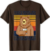 Funny Bear Drinking Bourbon Vintage Tee Shirt That's What I Do I Drink Bourbon I Hate People Bear Drinking T-Shirt - Brown