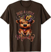 Highland Cow Lover Gifts Co. Highland Cow Just A-Little Moody - Farm Animals Flower T-Shirt - Brown