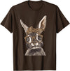 Cute Nerd Easter Bunny Mom Leopard Bandana Rabbit Easter T-Shirt in Brown