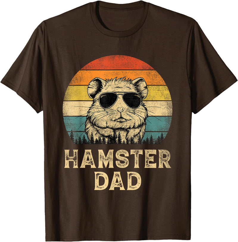 Vintage Hamster Dad Hamster Lovers Daddy Father's Day T-Shirt - Brown