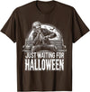 Funny Halloween Summer T-Shirt Summerween Just Waiting For Halloween Halloween Summer T-Shirt - Brown