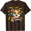 Hamster Gamer Pew Funny Video Games Vintage Boys Men Girls T-Shirt - Brown