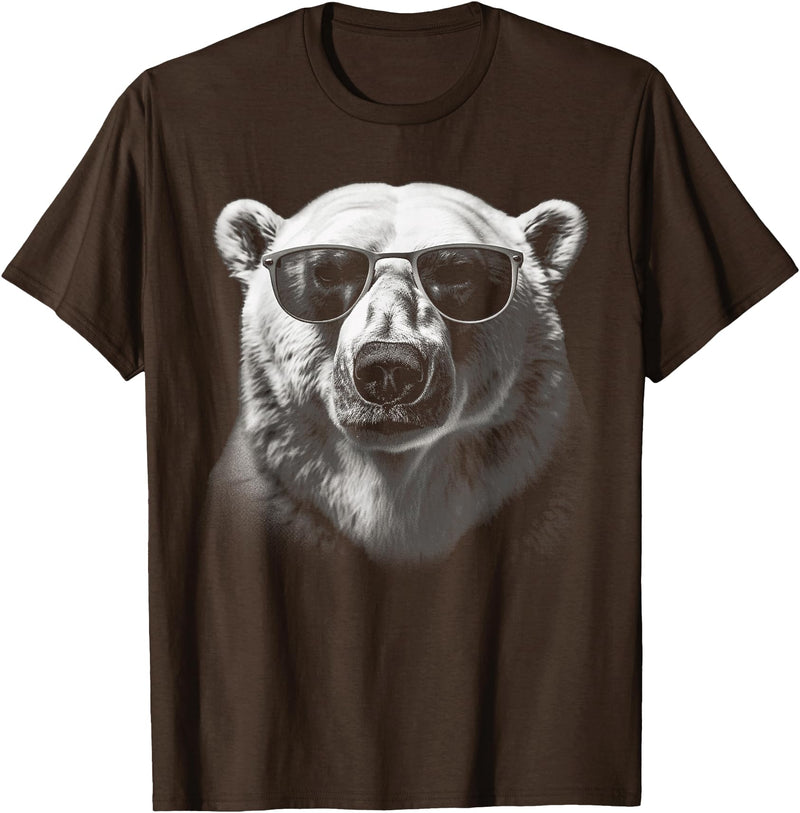CLICK HERE FOR MORE Polar Bear Polar Bear Sunglasses Wild Animal Art Animal Polar Bear T-Shirt - Brown