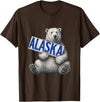 Unknow Carmela Polar Bear Holding Alaska Sign Vintage Alaska Lover T-Shirt - Brown