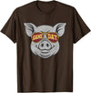Game Day Pig Tee-TShirt Gifts Game Day Pig T-Shirt - Brown