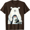 click here for better animal tees cute Polar bear and penguin bird fish lovers animal friends T-Shirt - Brown