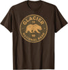 Vintage Glacier National Park Souvenir Shirts Retro Glacier National Park Montana Women Men Kids Hiking T-Shirt - Brown