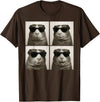 Retro Guinea Pig Portrait with Sunglasses Funny Guinea Pig Lover Cute Guinea Pig Photo Booth T-Shirt - Brown