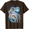 Polar Bears Art Vibes 3 Moon Polar Bears Funny Fur Marine Mammals Bear Art Humor T-Shirt - Brown