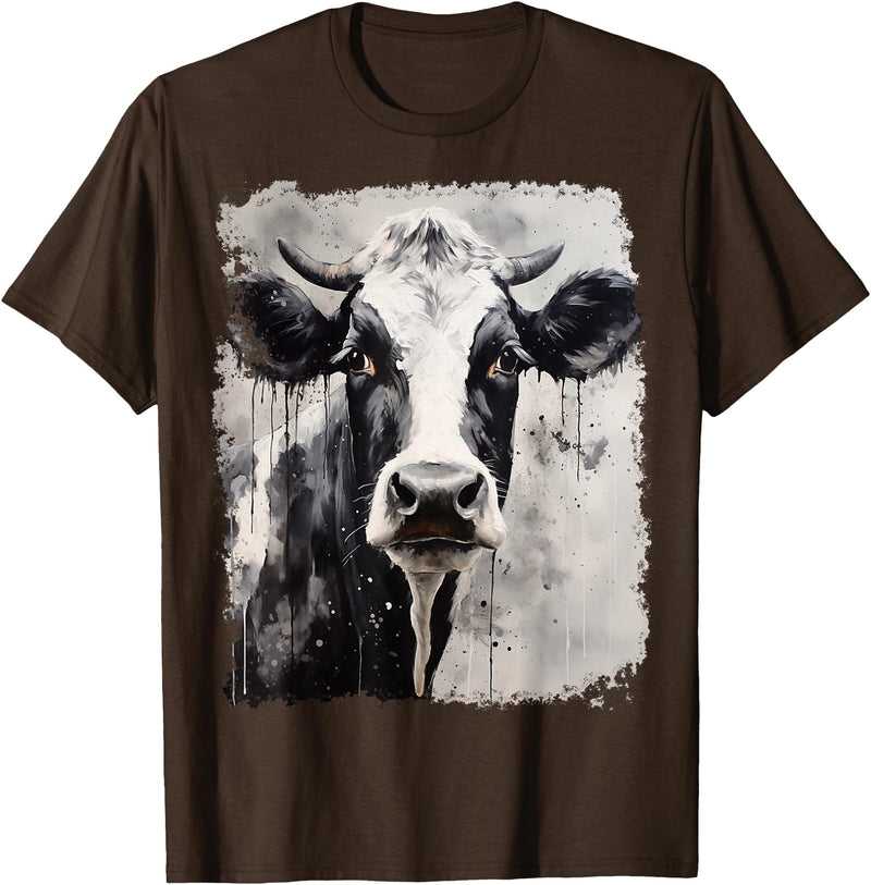 Noah&Friends A Black White Cow T-Shirt - Brown