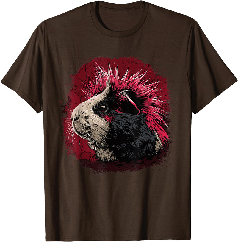 Guinea pig pet love Guinea Pig Punk T-Shirt - Brown