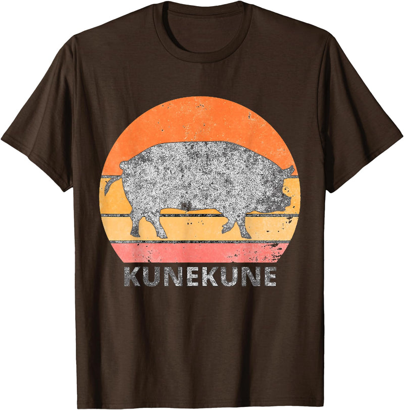 Pig Lover ApparelGIFTCo. Vintage Just A Girl Who Loves Kunekune Pig T-Shirt - Brown