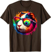 Guinea Pig Tie Dye Sunglasses Art Cool Tie Dye Sunglasses Guinea Pig Graphic Illustration Art T-Shirt - Brown