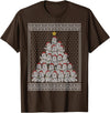 White bear Christmas tacky sweater Polar Bear Christmas Tree Ugly Sweater T-Shirt - Brown