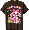 Happy Easter Coquette Easter Egg Rabbit Bunny Women Girl Kid T-Shirt in Brown