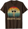 Giraffe Dad Vintage Retro Fathers Day Funny Gift Vintage Giraffe Dad Giraffe Lovers Daddy Father's Day T-Shirt - Olive Green