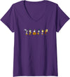 Womens Peanuts Halloween Line V-Neck T-Shirt - Purple