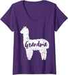 VepaDesigns Funny Llama Shirts Womens Grandma Llama Cute Alpaca Animal Lover Llama-Lover V-Neck T-Shirt - Purple