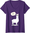 Funny & Cute Llama Gifts by OMG Womens Sup No Drama Llama Alpaca V-Neck T-Shirt - Purple