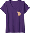 Funny Pig Farmer Gifts Womens Funny Pig In A Pocket Funny Pig Kids Pocket Pig V-Neck T-Shirt - Purple