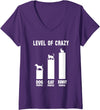 Womens Bunny Outfit Rabbit Owners Level of Crazy Bunny V-Neck T-Shirt in Purple