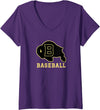 Buffalo High School, Buffalo, WY 82834 Women's Buffalo High School WY Logo Baseball V-Neck T-Shirt - Purple